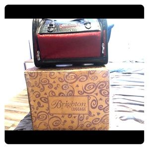 Brighton ruby & black luggage cosmetic case